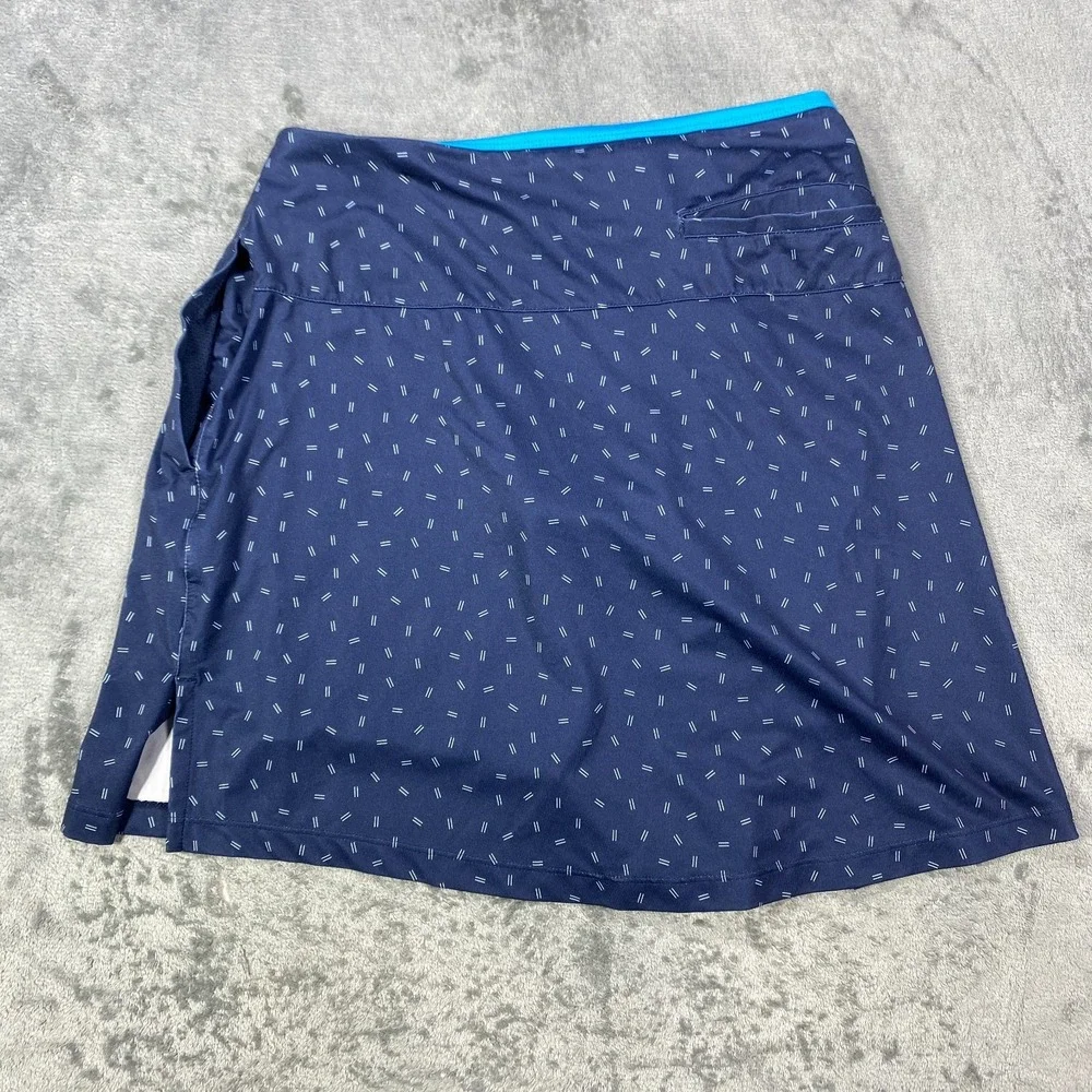 Nike Dri-Fit Womens Tennis Skirt Skort Small Navy Blue Geometric Athletic Golf